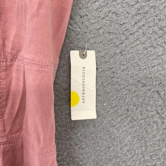 Anthropologie Dress Womens 6 Open Back Utility Pink Mini Tie Back Cap Sleeve - Picture 4 of 16